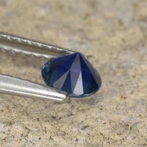 0.54ct Natural Dark Blue Sapphire, Round Cut, 4.92 mm
