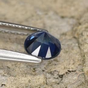 0.58ct Natural Dark Blue Sapphire, Round Cut, 4.95 mm