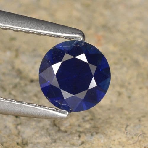 0.62ct Natural Dark Blue Sapphire, Round Cut, 5.13 mm