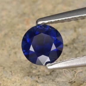 0.62ct Natural Dark Blue Sapphire, Round Cut, 5.13 mm