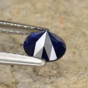 0.62ct Natural Dark Blue Sapphire, Round Cut, 5.13 mm