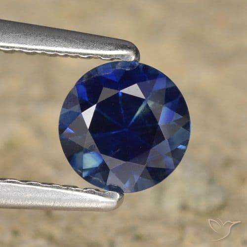 0.60ct Natural Twilight Blue Sapphire, Round Cut, 5.11 mm