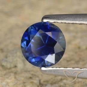 0.60ct Natural Twilight Blue Sapphire, Round Cut, 5.11 mm