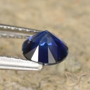 0.60ct Natural Twilight Blue Sapphire, Round Cut, 5.11 mm