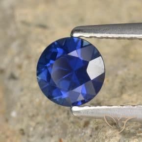 0.61ct Natural Deep Blue Sapphire, Round Cut, 5.11 mm