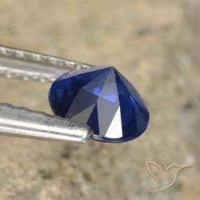 0.61ct Natural Deep Blue Sapphire, Round Cut, 5.11 mm