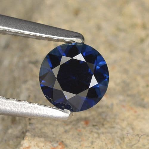 0.57ct Natural Twilight Blue Sapphire, Round Cut, 5.00 mm