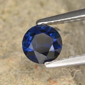 0.57ct Natural Twilight Blue Sapphire, Round Cut, 5.00 mm