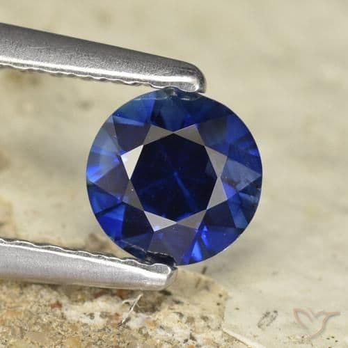 0.56ct Natural Twilight Blue Sapphire, Round Cut, 4.90 mm