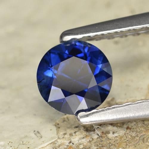 0.56ct Natural Twilight Blue Sapphire, Round Cut, 4.90 mm