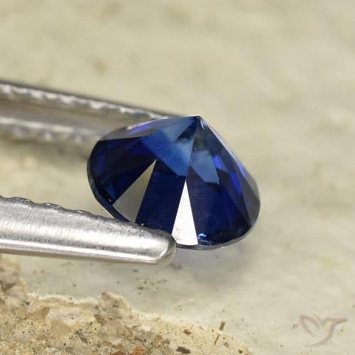 0.56ct Natural Twilight Blue Sapphire, Round Cut, 4.90 mm