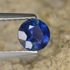 0.67ct Natural Navy Blue Sapphire, Round Cut, 5.19 mm