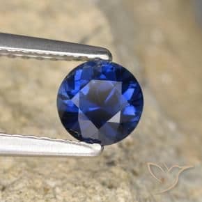 0.64ct Natural Navy Blue Sapphire, Round Cut, 5.18 mm