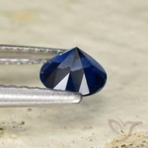 0.54ct Natural Dark Blue Sapphire, Round Cut, 4.94 mm