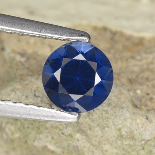 0.62ct Natural Navy Blue Sapphire, Round Cut, 5.07 mm