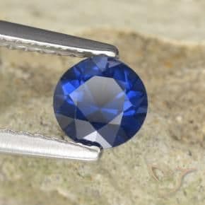 0.62ct Natural Navy Blue Sapphire, Round Cut, 5.07 mm