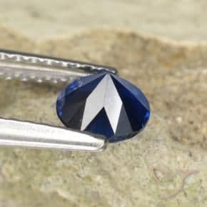 0.62ct Natural Navy Blue Sapphire, Round Cut, 5.07 mm