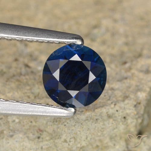 0.63ct Natural Twilight Blue Sapphire, Round Cut, 5.13 mm