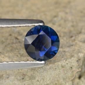 0.63ct Natural Twilight Blue Sapphire, Round Cut, 5.13 mm