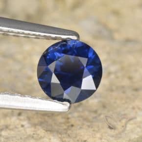 0.66ct Natural Deep Blue Sapphire, Round Cut, 5.20 mm