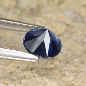 0.66ct Natural Deep Blue Sapphire, Round Cut, 5.20 mm