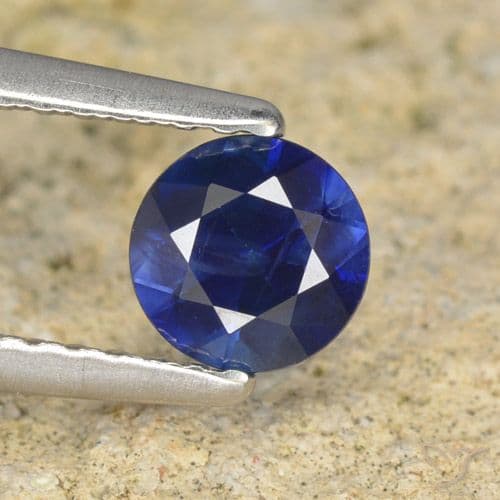 0.57ct Natural Dark Blue Sapphire, Round Cut, 5.07 mm