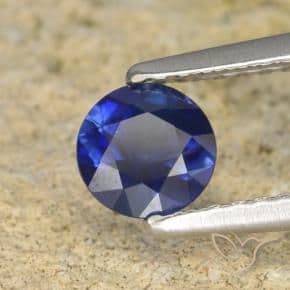 0.57ct Natural Dark Blue Sapphire, Round Cut, 5.07 mm