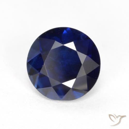 0.56ct Natural Dark Blue Sapphire, Round Cut, 4.99 mm