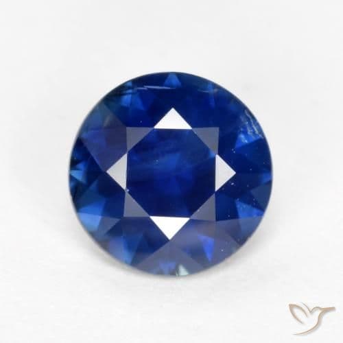 0.61ct Natural Midnight Blue Sapphire, Round Cut, 5.11 mm