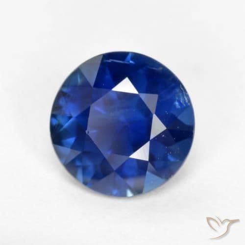 0.61ct Natural Midnight Blue Sapphire, Round Cut, 5.11 mm