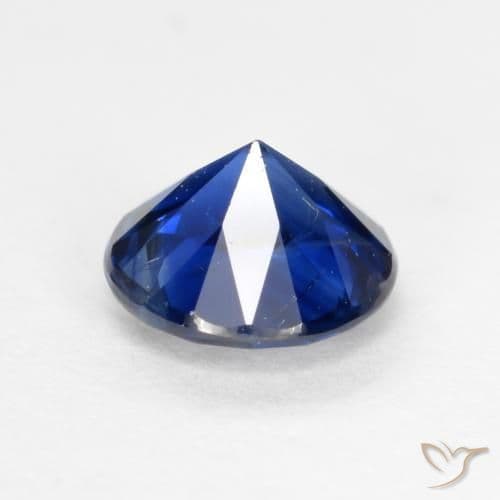 0.61ct Natural Midnight Blue Sapphire, Round Cut, 5.11 mm