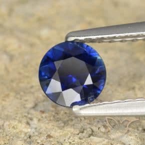 0.56ct Natural Navy Blue Sapphire, Round Cut, 5.01 mm