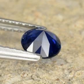 0.56ct Natural Navy Blue Sapphire, Round Cut, 5.01 mm