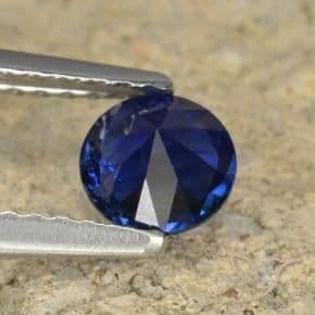 0.60ct Natural Deep Blue Sapphire, Round Cut, 5.10 mm