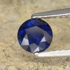 0.60ct Natural Navy Blue Sapphire, Round Cut, 5.13 mm