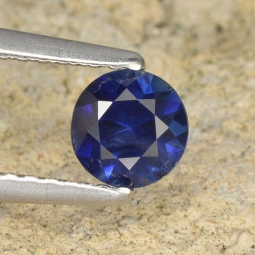 0.60ct Natural Twilight Blue Sapphire, Round Cut, 4.99 mm