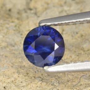 0.60ct Natural Twilight Blue Sapphire, Round Cut, 4.99 mm