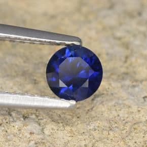 0.57ct Natural Dark Blue Sapphire, Round Cut, 4.88 mm