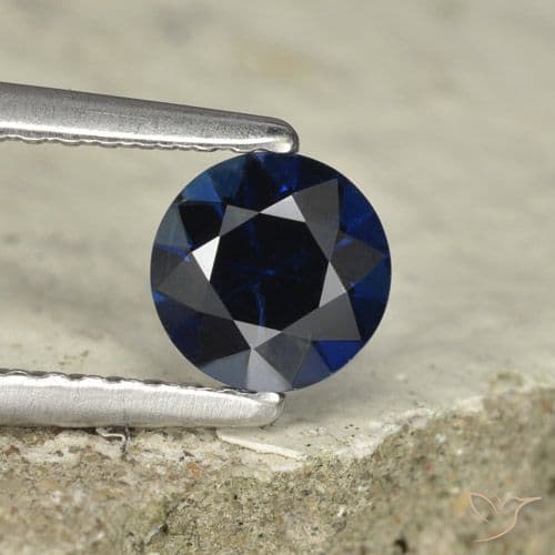 0.70ct Natural Twilight Blue Sapphire, Round Cut, 5.42 mm