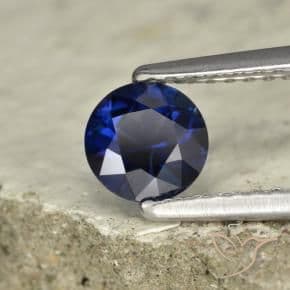 0.70ct Natural Twilight Blue Sapphire, Round Cut, 5.42 mm