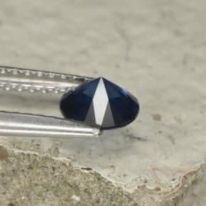 0.74ct Natural Dark Blue Sapphire, Round Cut, 5.56 mm