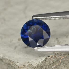 0.73ct Natural Deep Blue Sapphire, Round Cut, 5.51 mm