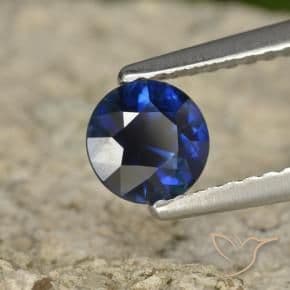 0.71ct Natural Dark Blue Sapphire, Round Cut, 5.20 mm