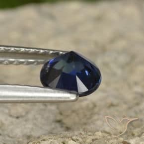 0.71ct Natural Dark Blue Sapphire, Round Cut, 5.20 mm