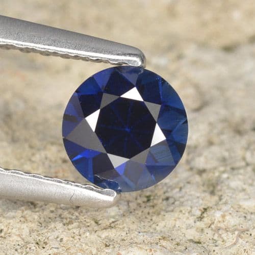 0.66ct Natural Twilight Blue Sapphire, Round Cut, 5.14 mm