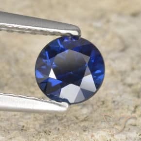 0.62ct Natural Navy Blue Sapphire, Round Cut, 5.00 mm