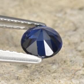 0.62ct Natural Navy Blue Sapphire, Round Cut, 5.00 mm