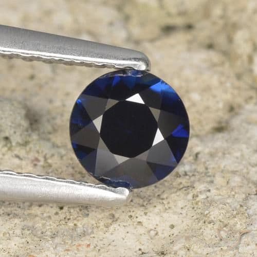 0.55ct Natural Twilight Blue Sapphire, Round Cut, 4.96 mm