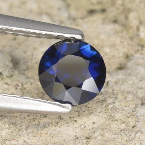0.55ct Natural Twilight Blue Sapphire, Round Cut, 4.96 mm