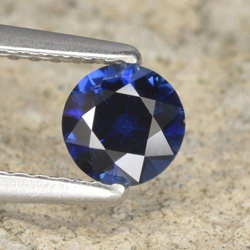 0.52ct Natural Navy Blue Sapphire, Round Cut, 4.94 mm